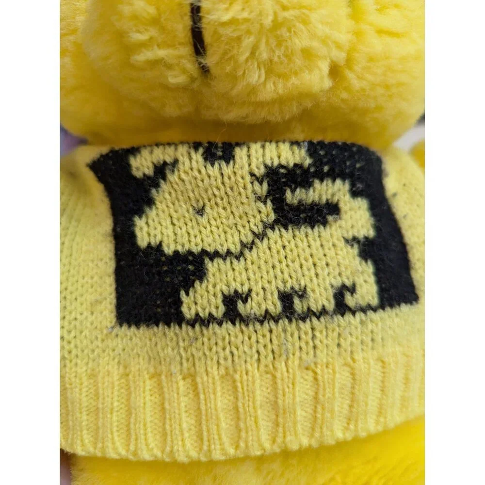 Fairview International Taiwan R.O.C yellow teddy bear w/ knitted dog sweater 12